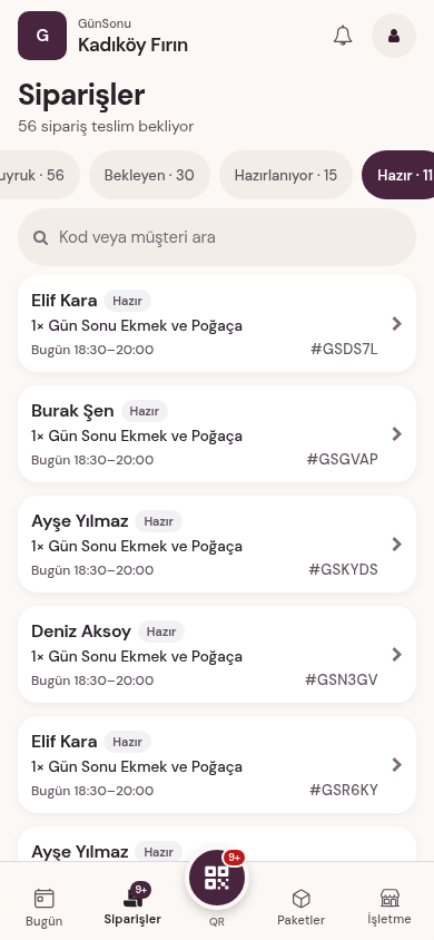 Teslimi doğrula uygulama ekranı